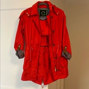 C Wonder Red Hooded Rain Jacket Size XS